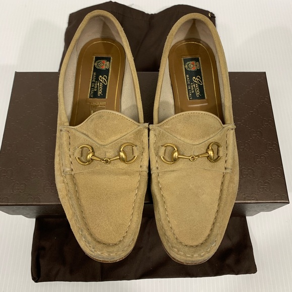 cream suede loafers